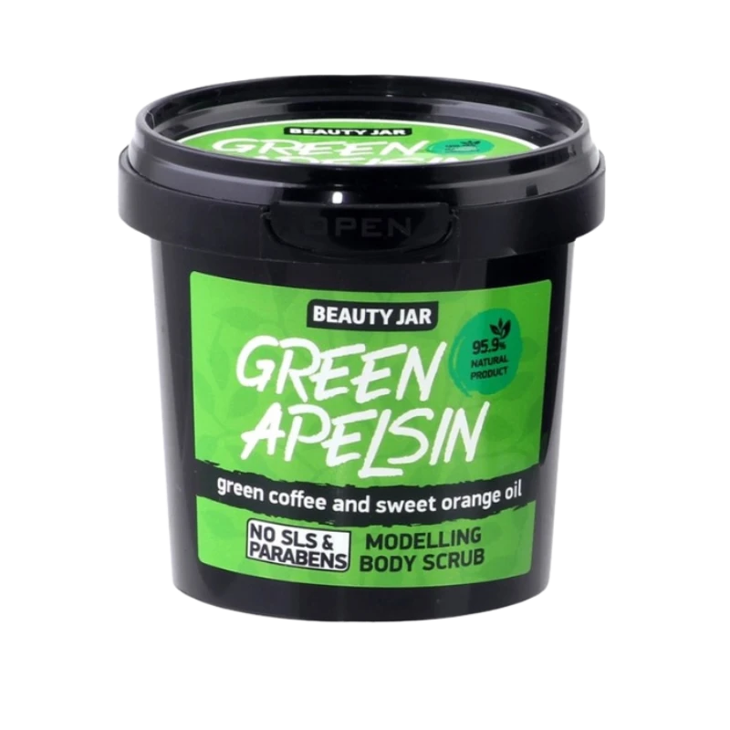 beauty jar green apelsin modelling body scrub 200g