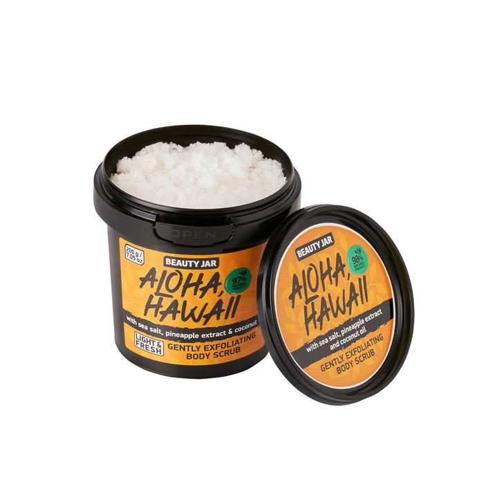 beauty jar aloha, hawaii gently exfoliating body scrub