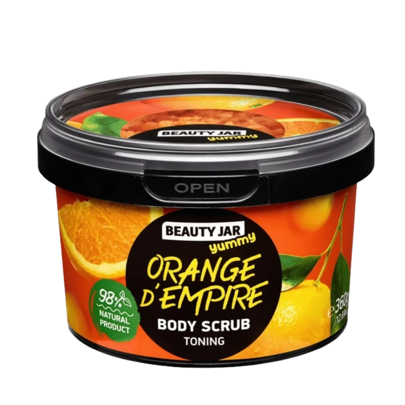 beauty jar yummy orange d’empire toning body scrub 360g