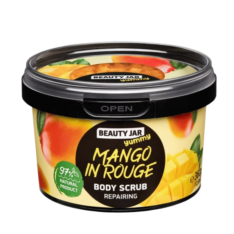 beauty jar yummy mango in rouge repairing body scrub 360g