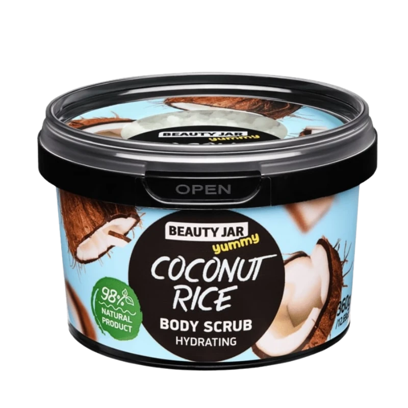 beauty jar yummy coconut rice hydrating body scrub 360g