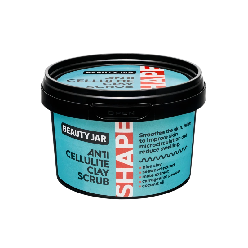 beauty jar shape anti cellulite clay scrub 380g
