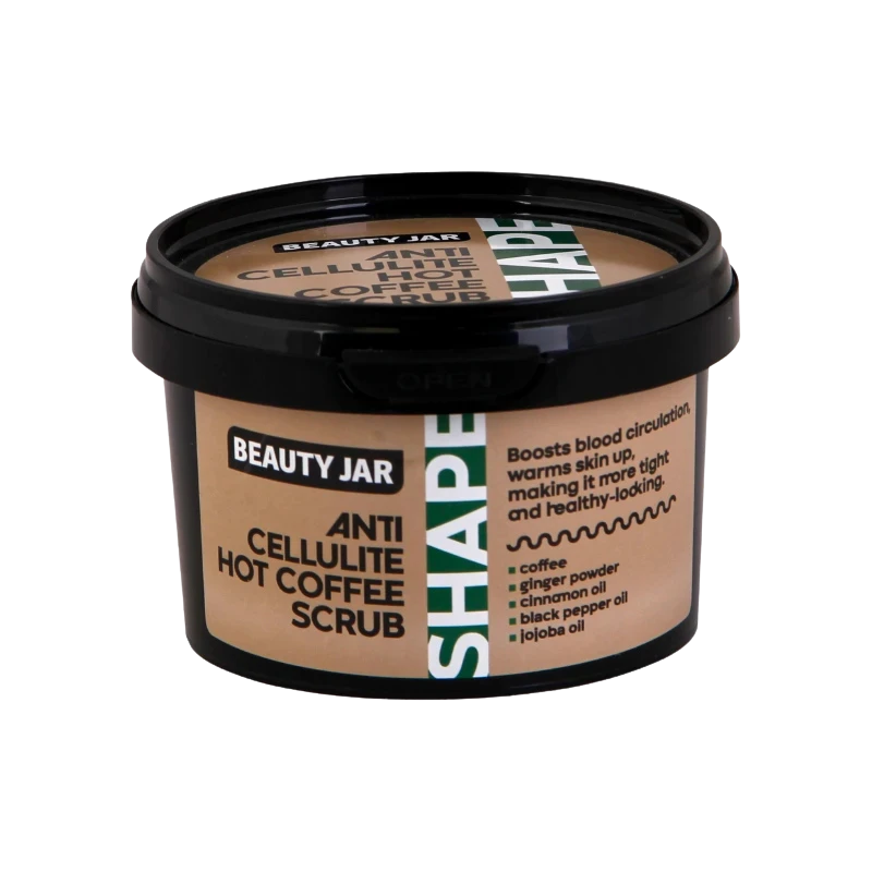 beauty jar shape anti cellulite hot coffee scrub 250g
