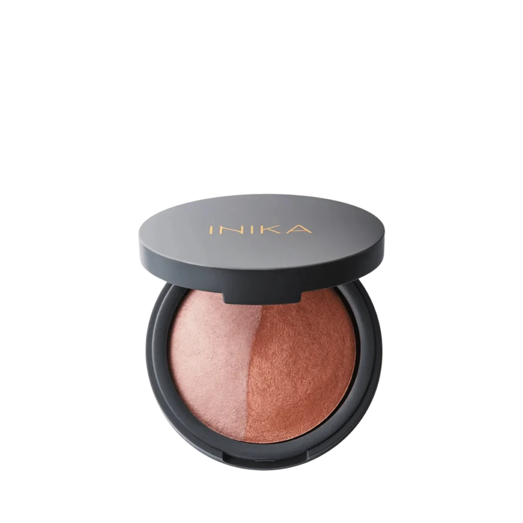 inika organic mineral baked blush duo 6.5g, pink tickle