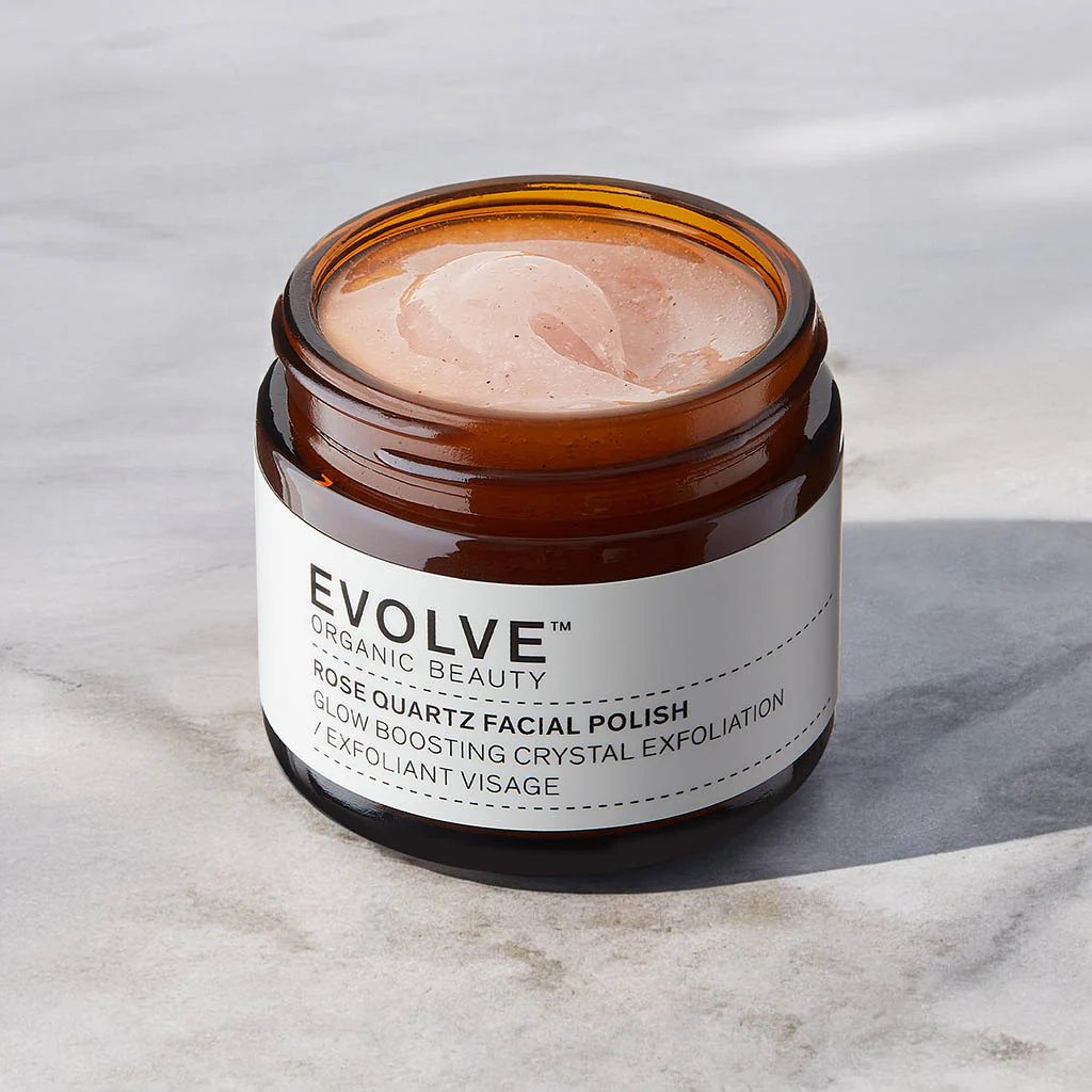evolve rose quartz facial polish
