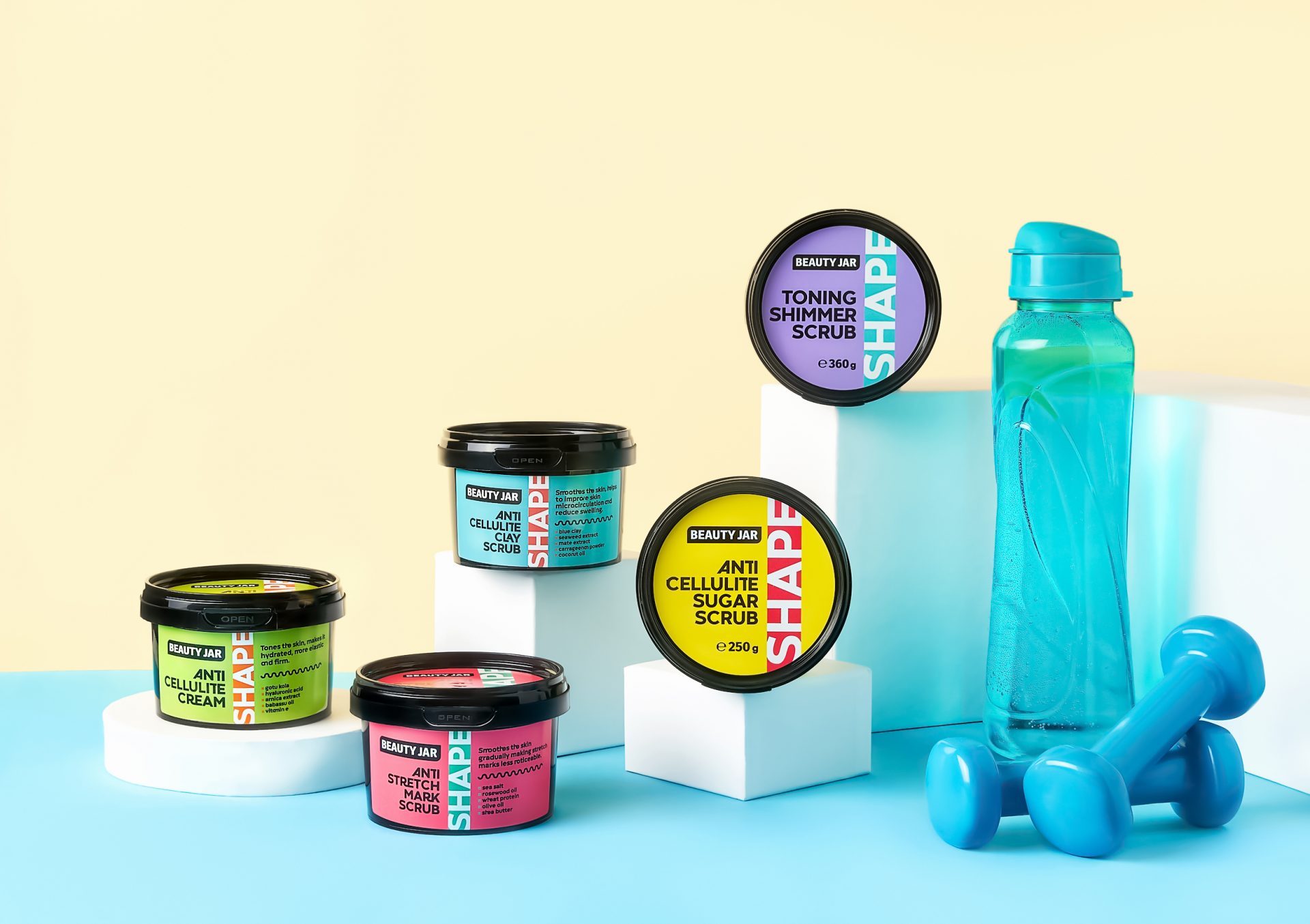 beauty jar shape anti stretch mark scrub