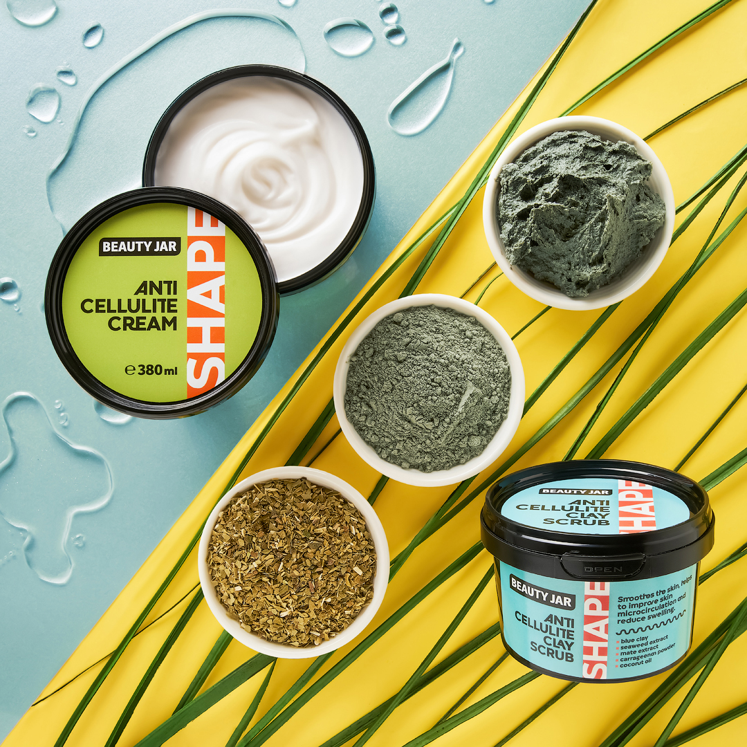 beauty jar shape anti cellulite clay scrub