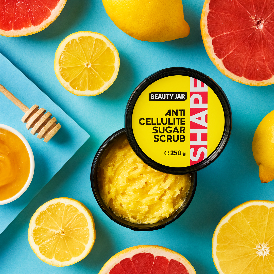 beauty jar shape anti cellulite sugar scrub