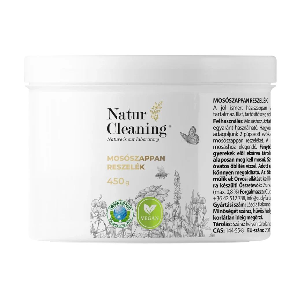 naturcleaning illat, és allergénmentes mosószappan reszelék 450g
