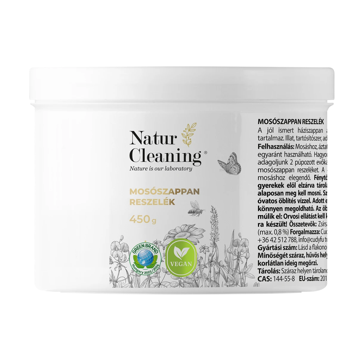 naturcleaning illat, és allergénmentes mosószappan reszelék 450g