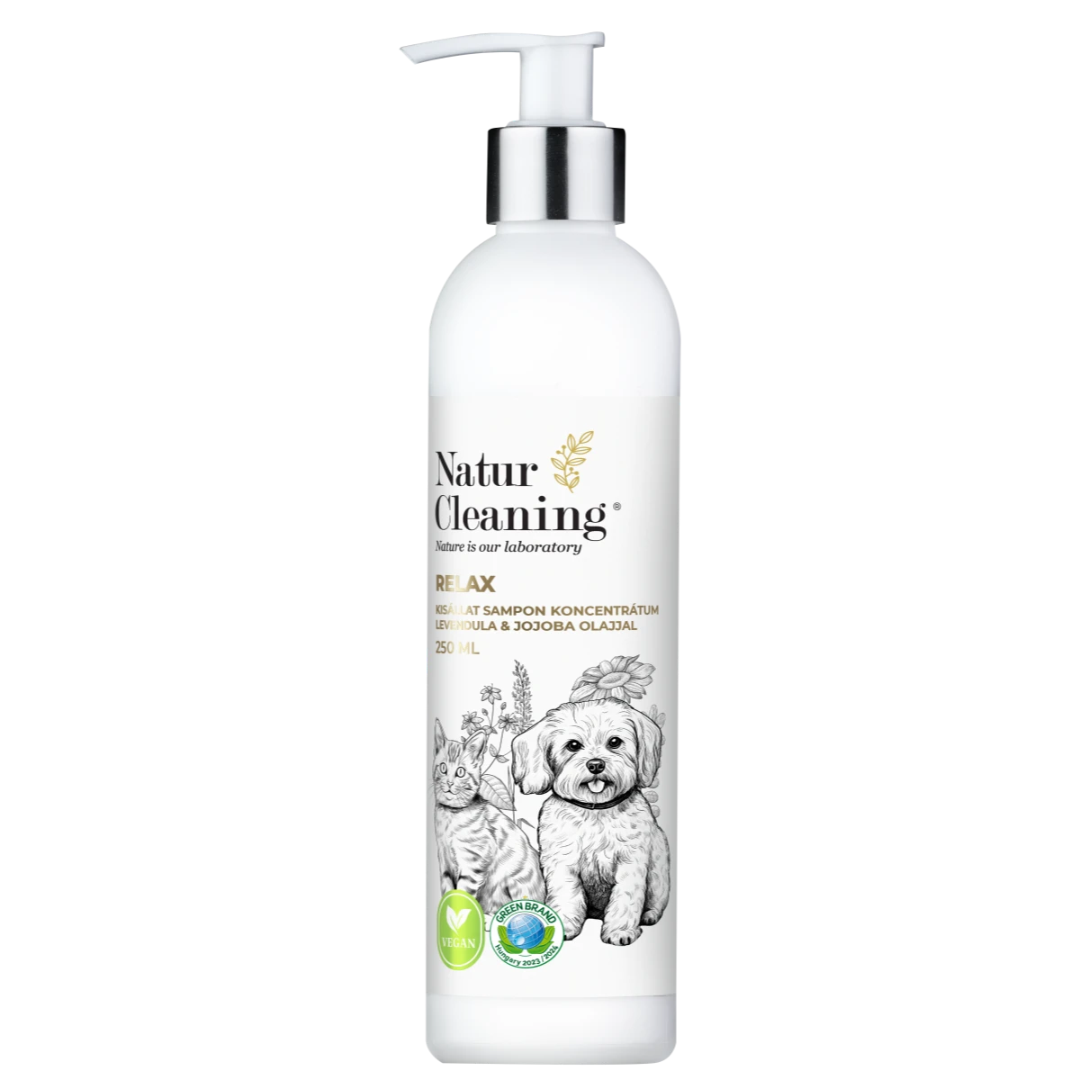 naturcleaning relax kisállat sampon koncentrátum levendula & jojoba olajjal 250ml