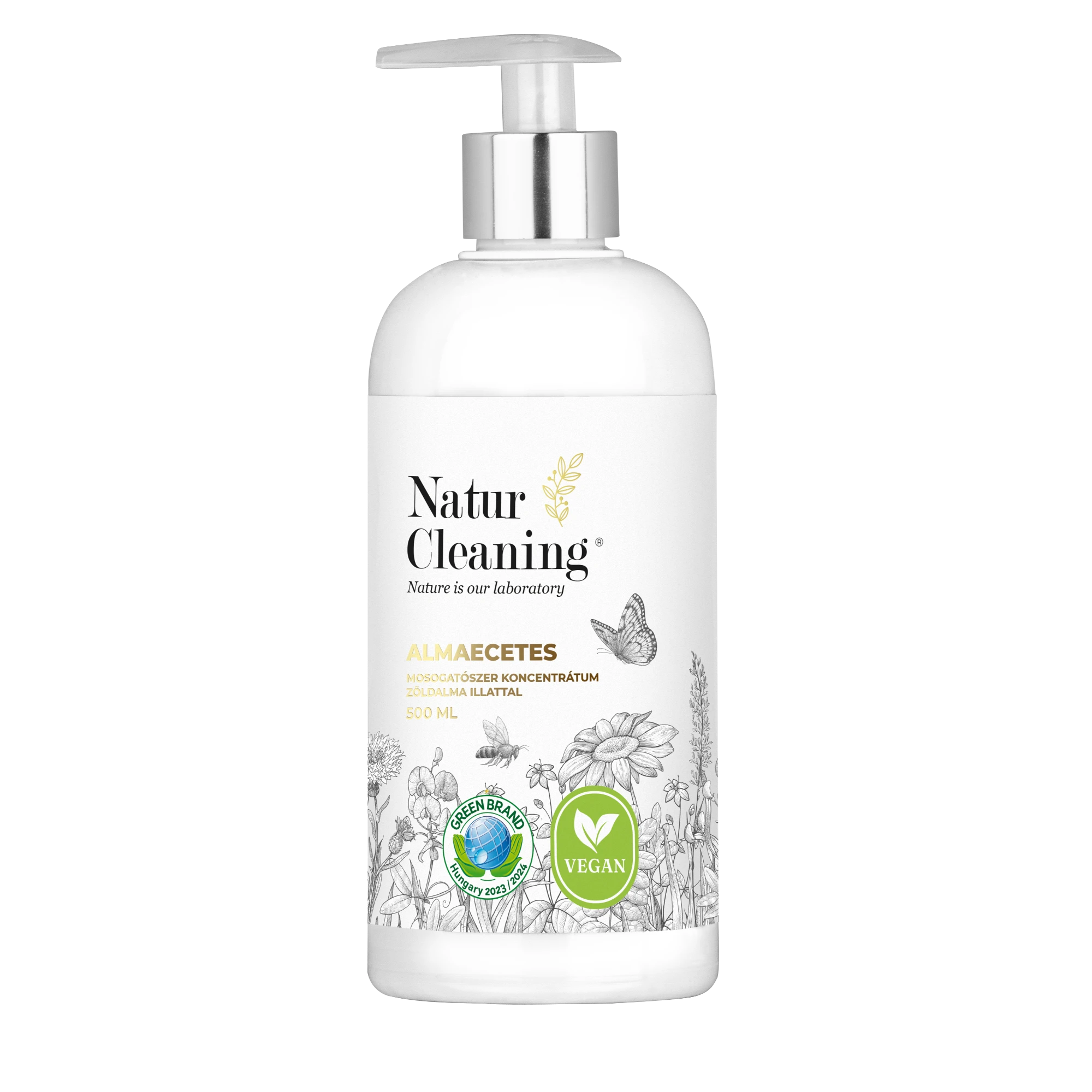 naturcleaning mosogatószer koncentrátum almaecetes zöldalma illattal 500ml (pumpás)