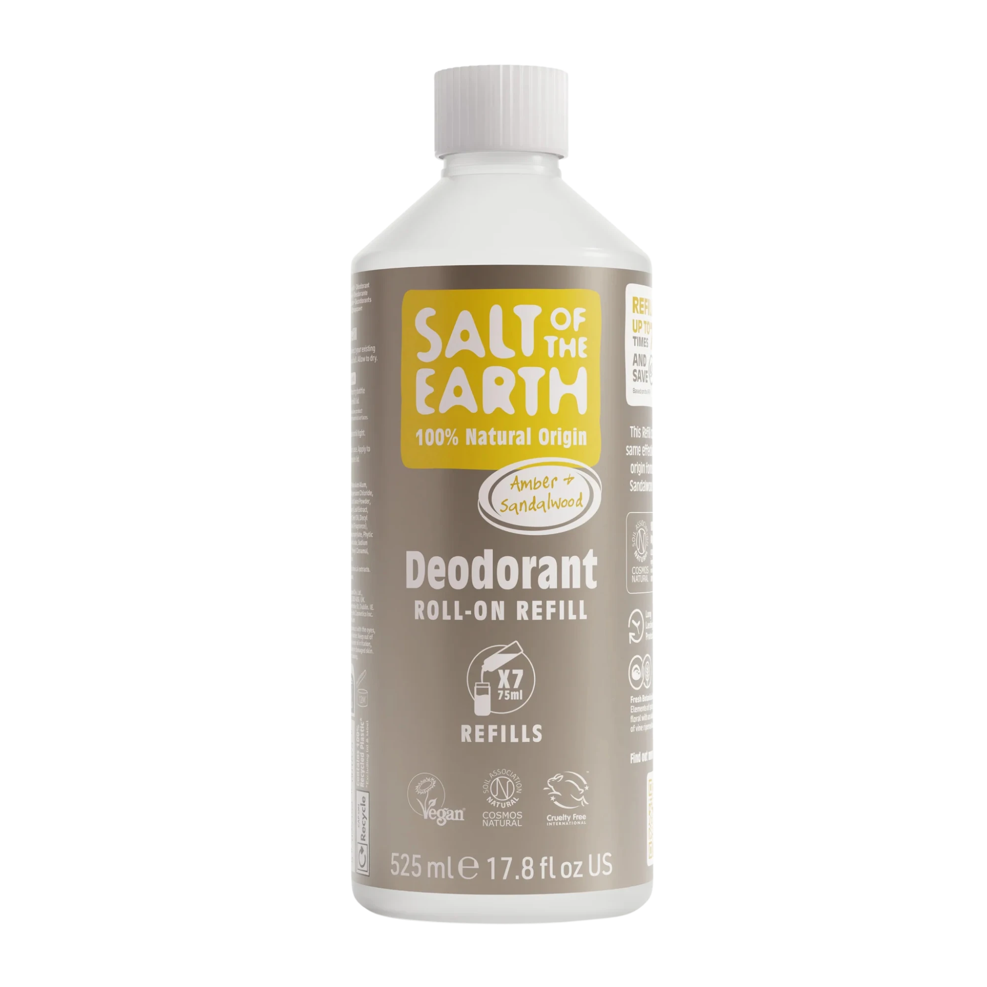 salt of the earth roll on refill 525ml, borostyán & szantálfa