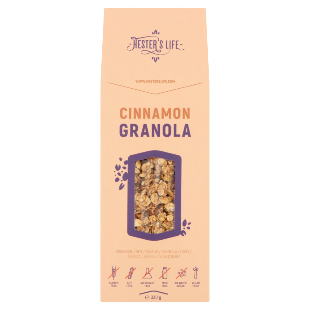 hester's life alap granola 320g, cinnamon