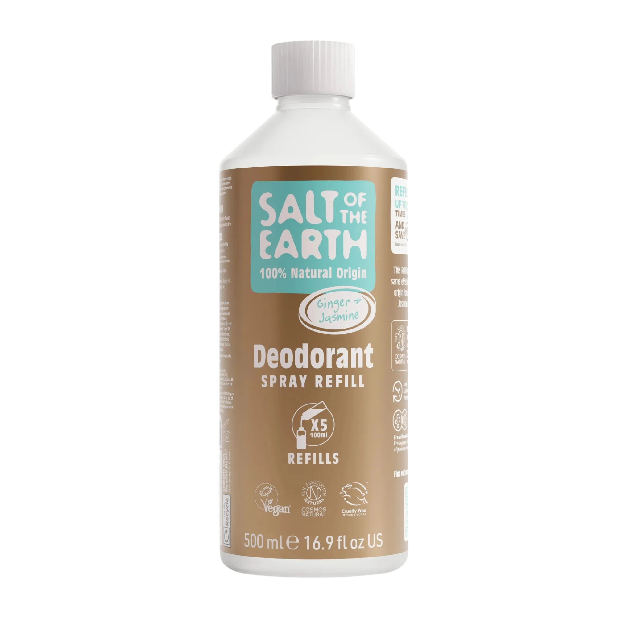 salt of the earth spray refill 500ml, gyömbér & jázmin