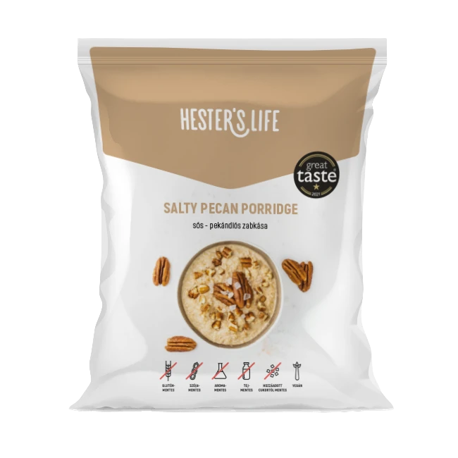hester's life porridge 50g, salty pecan (sós pekándiós)