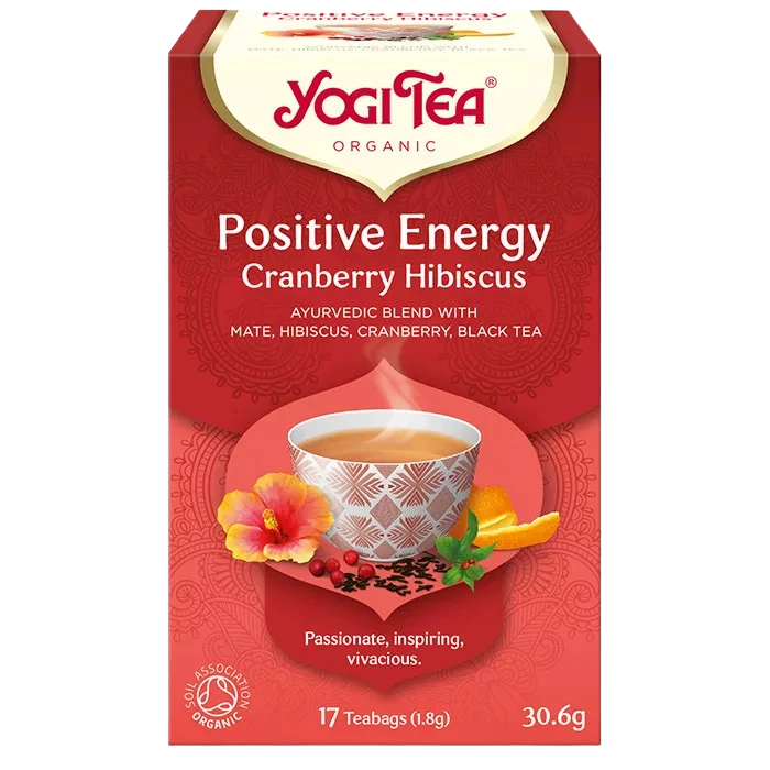 yogi tea pozitív energia bio tea tőzegáfonyával és hibiszkusszal 30.6g