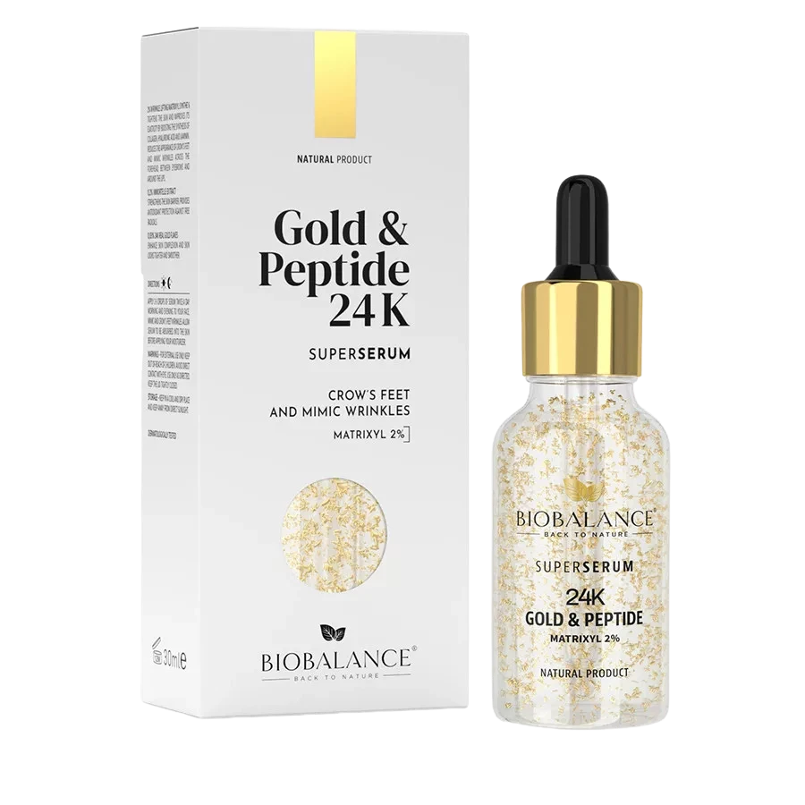 biobalance szuperszérum arcra 24 karátos arannyal és peptidekkel 30ml