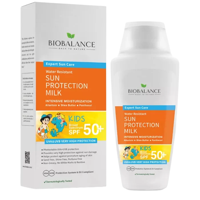 biobalance vízálló hidratáló fényvédő naptej gyermekeknek spf50+ 150ml