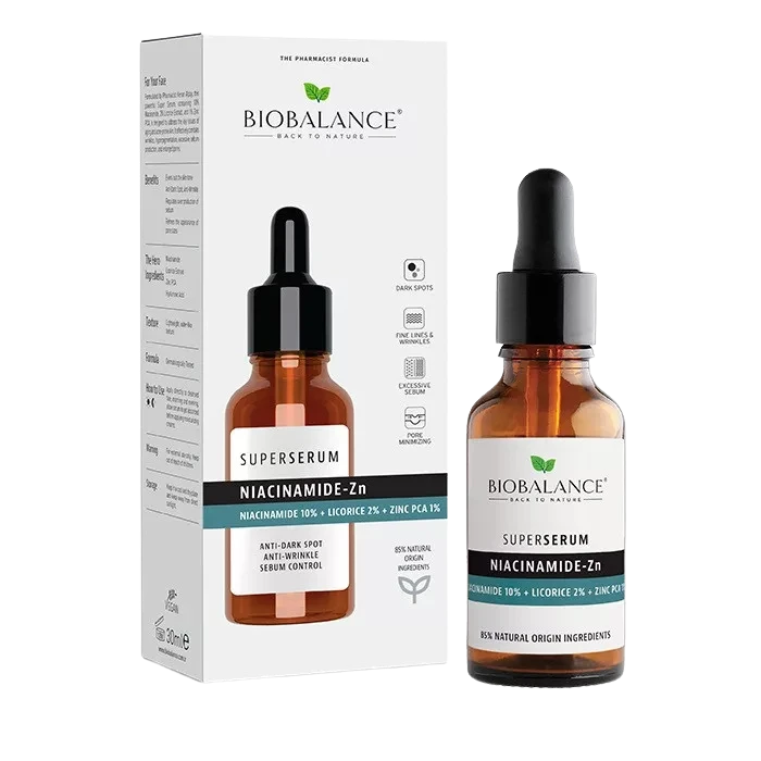 biobalance niacinamid szuperszérum arcra Édesgyökérrel és cink pca val 30ml