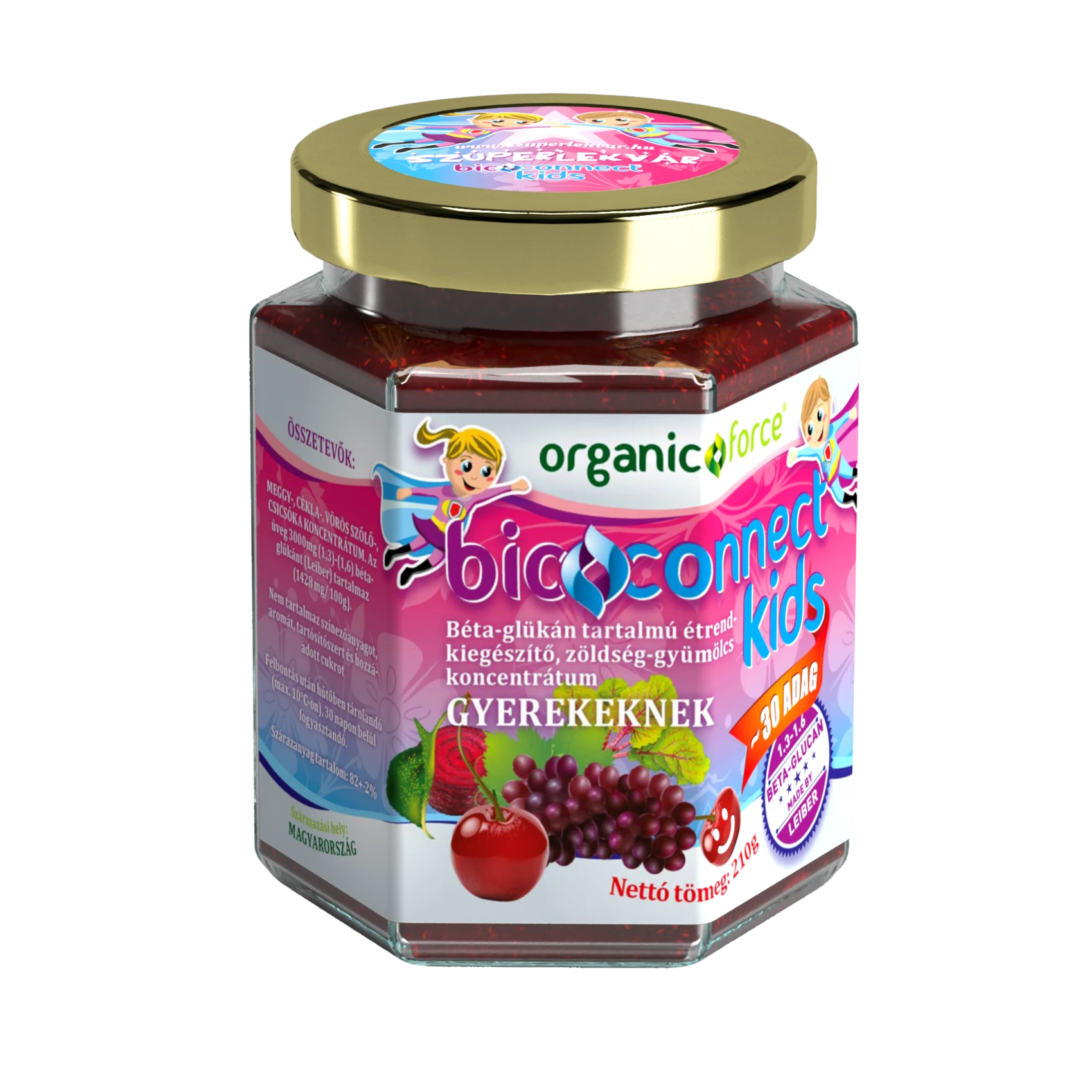organic force bioconnect kids szuperlekvár 210g