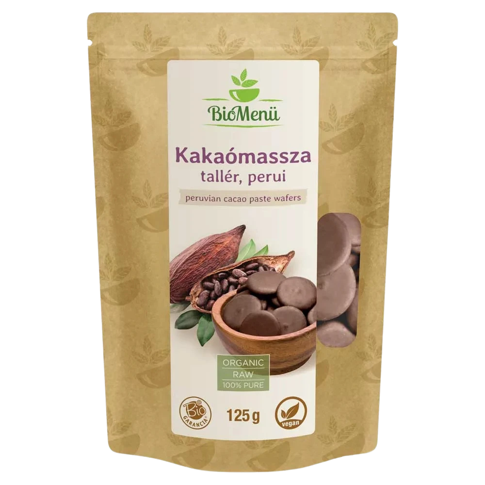 biomenÜ bio perui kakaómassza tallér 125g