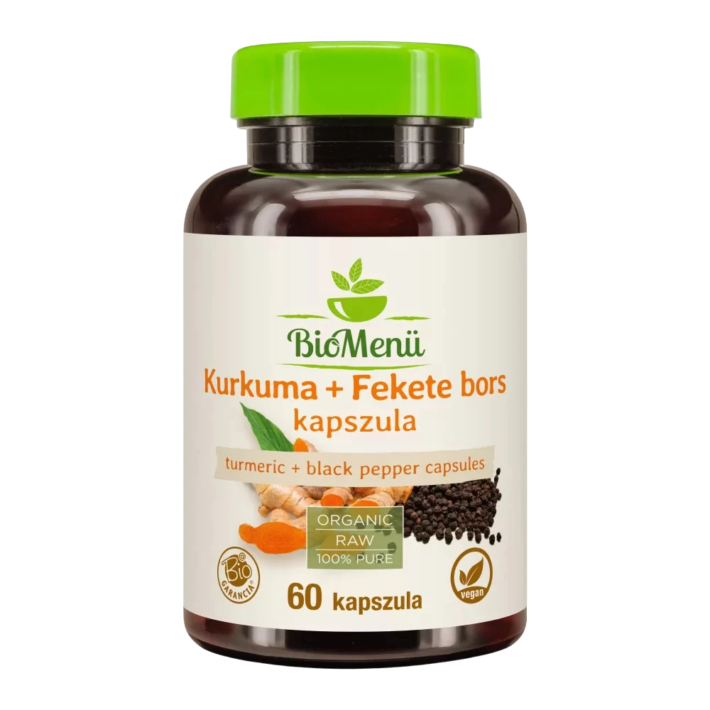 biomenÜ bio kurkuma + fekete bors kapszula 60db kapszula