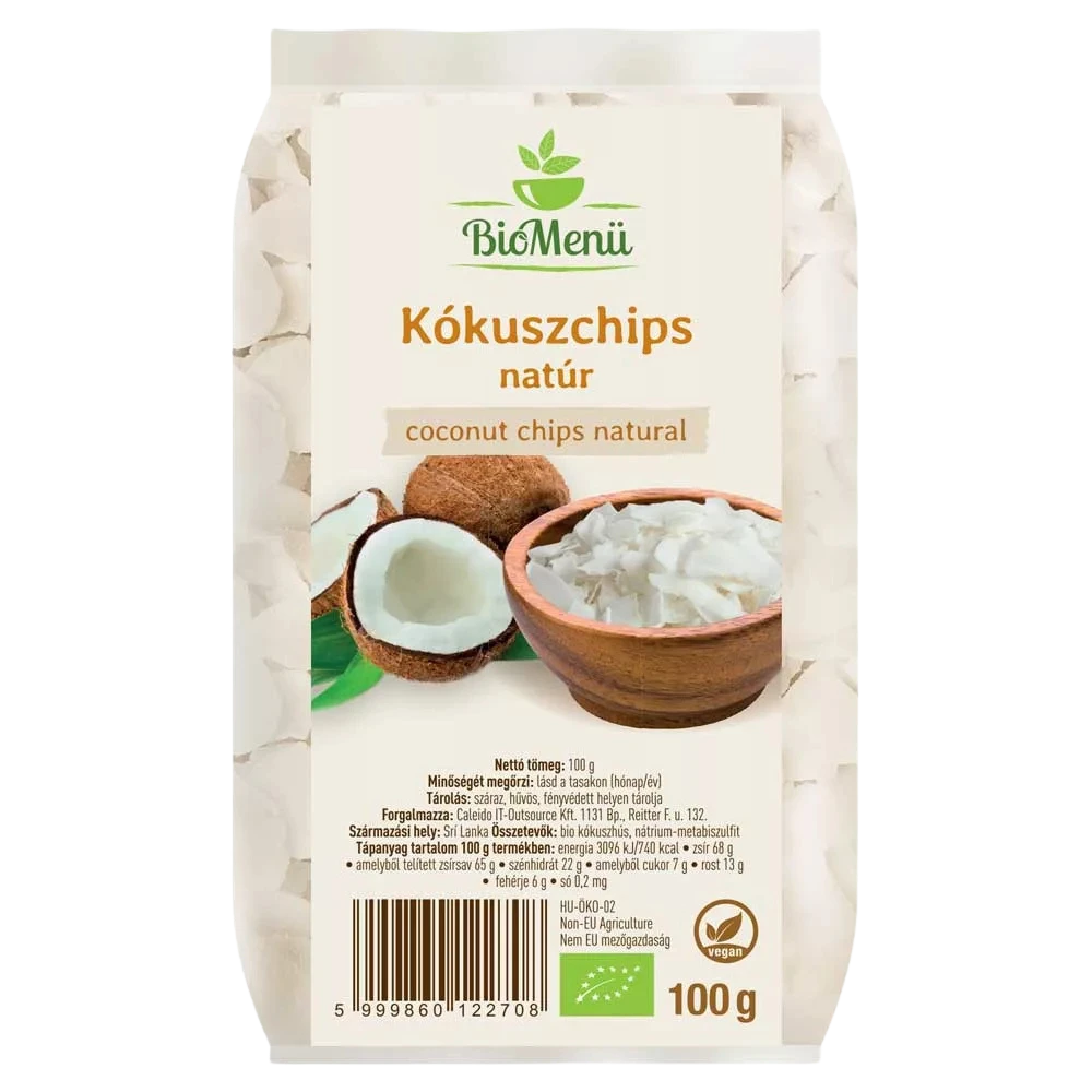 biomenÜ bio kókuszchips 100g natúr