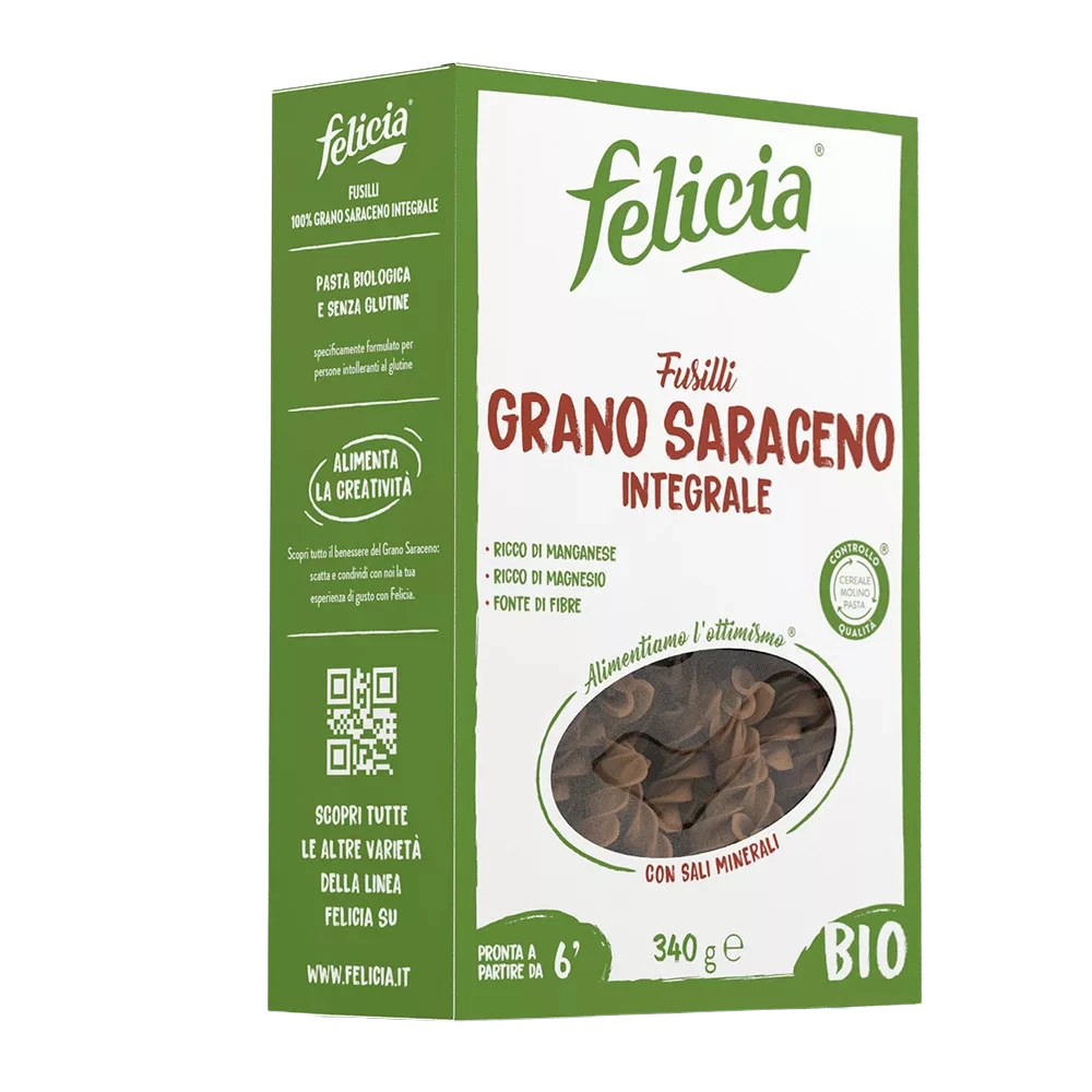 felicia bio hajdina gluténmentes tészta 250g, fusilli